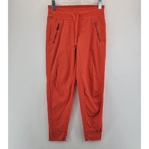 Athleta Trekkie North Jogger Pants Womens 2 Flame Orange Athleisure Activewear - Picture 1 of 10